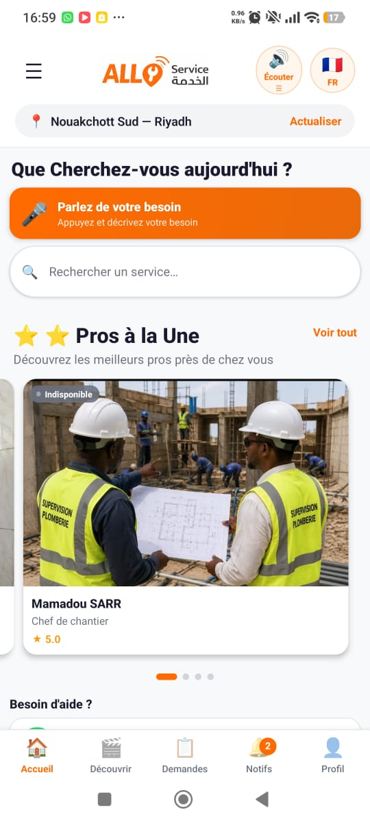 allo service - application mobile